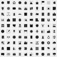 Set of 100 Universal Solid Icons vector