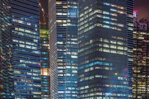 Asian modern glasses office building style, Singapore Cityscape of the financial district,  close up, detail , Singapore. photo