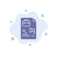 File Document Job Bag Blue Icon on Abstract Cloud Background vector