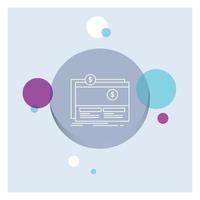 Crowdfunding. funding. fundraising. platform. website White Line Icon colorful Circle Background vector