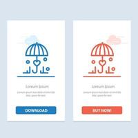 Insurance Umbrella Secure Love  Blue and Red Download and Buy Now web Widget Card Template vector