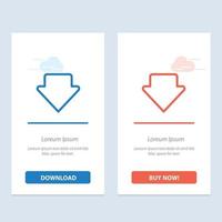 Arrow Down Download  Blue and Red Download and Buy Now web Widget Card Template vector