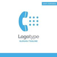 Apps Call Dial Phone Blue Solid Logo Template Place for Tagline vector