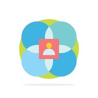 Character Features Human Model Person Abstract Circle Background Flat color Icon vector