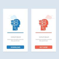 Box Unbox Data User Male  Blue and Red Download and Buy Now web Widget Card Template vector