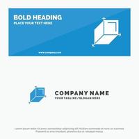 3d Box Cuboid Design SOlid Icon Website Banner and Business Logo Template vector