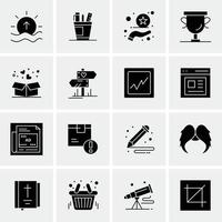 16 iconos de negocios universales vector ilustración de icono creativo para usar en proyectos relacionados con la web y dispositivos móviles