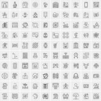 Pack of 100 Universal Line Icons for Mobile and Web vector