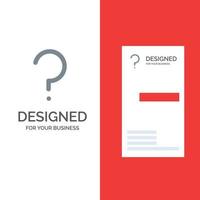 Help Question Question Mark Mark Grey Logo Design and Business Card Template vector