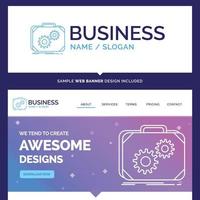 Beautiful Business Concept Brand Name Briefcase. vector