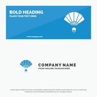 Fan Hand China Chinese SOlid Icon Website Banner and Business Logo Template vector