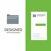 Folder File Data Storage Grey Logo Design and Business Card Template vector