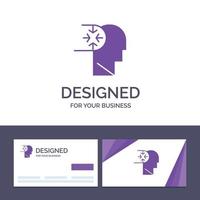 Creative Business Card and Logo template Mind Autism Disorder Head Vector Illustration