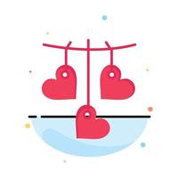 Heart Valentine Love Hanging Abstract Flat Color Icon Template vector