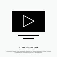 Video Play YouTube solid Glyph Icon vector