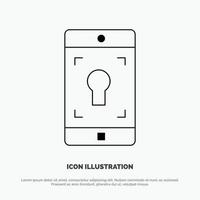 Application Mobile Mobile Application Screen Line Icon Vector