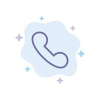 Call Incoming Telephone Blue Icon on Abstract Cloud Background vector