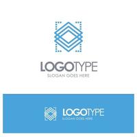 Layers Object Layer Server Blue Logo Line Style vector