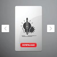 Idea. insight. key. lamp. lightbulb Glyph Icon in Carousal Pagination Slider Design vector