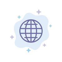 World Globe Internet Security Blue Icon on Abstract Cloud Background vector