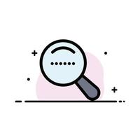 Magnifier Search Dote  Business Flat Line Filled Icon Vector Banner Template