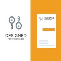 Research Search Sign Computing Grey Logo Design and Business Card Template vector