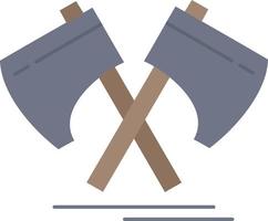 Axe hatchet tool cutter viking Flat Color Icon Vector