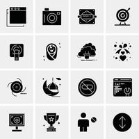 16 iconos de negocios universales vector ilustración de icono creativo para usar en proyectos relacionados con la web y dispositivos móviles