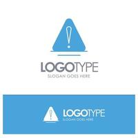 Alert Danger Warning Logistic Blue Solid Logo with place for tagline vector