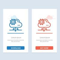 Cloud Setting Gear Arrow  Blue and Red Download and Buy Now web Widget Card Template vector