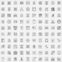 conjunto de 100 iconos de línea de negocios creativos vector