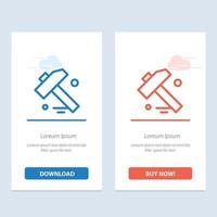 Construction Hammer Tool  Blue and Red Download and Buy Now web Widget Card Template vector