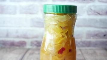 Jar of kimchi pickled cabbage video