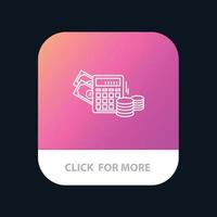 Money Dollar Calculator Balance Mobile App Button Android and IOS Line Version vector