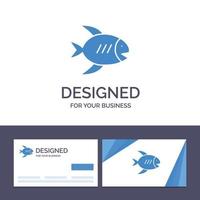 Creative Business Card and Logo template Beach Coast Fish Sea Vector Illustration