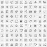 100 iconos de negocios para web y material impreso vector