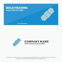 conjunto de paquetes de cuerdas banner de sitio web de icono sólido y plantilla de logotipo de empresa