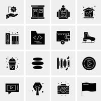 16 iconos de negocios universales vector ilustración de icono creativo para usar en proyectos relacionados con la web y dispositivos móviles