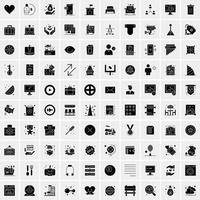 Set of 100 Universal Solid Icons vector