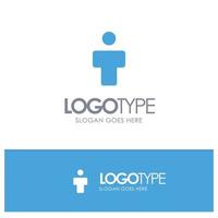 Avatar Male People Profile Blue Solid Logo with place for tagline vector