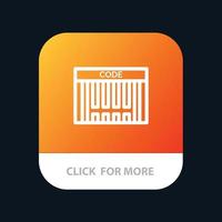 Bar Barcode Code Shopping Mobile App Button Android and IOS Line Version vector