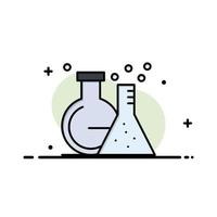 Flask Lab Tube Test  Business Flat Line Filled Icon Vector Banner Template