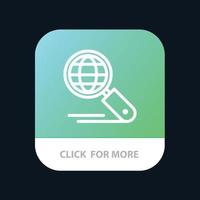 Globe Internet Search Seo Mobile App Button Android and IOS Line Version vector