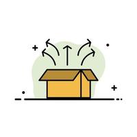 Release Box Launch Open Box Product  Business Flat Line Filled Icon Vector Banner Template