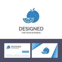 tarjeta de visita creativa y plantilla de logotipo comida naranja fruta madrigal ilustración vectorial vector