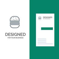 Burger Fast food Fast Food Grey Logo Design and Business Card Template vector