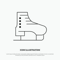 Boot Ice Skate Skates Skating Line Icon Vector