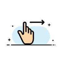 Finger Gestures Right Slide Swipe  Business Flat Line Filled Icon Vector Banner Template