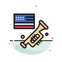 Flag Speaker Laud American Abstract Flat Color Icon Template vector