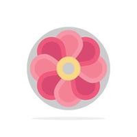 Flower Nature Plant Spring Abstract Circle Background Flat color Icon vector